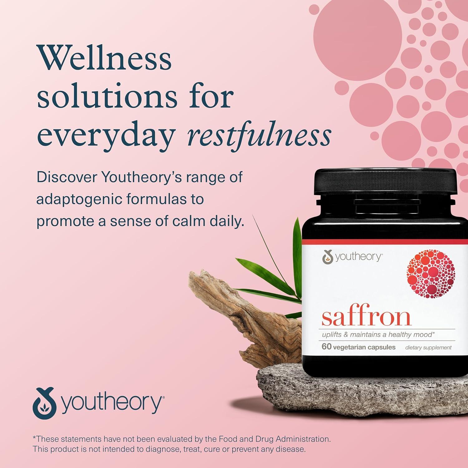 Suplemento Energético Vegano Youtheory Azafrán 60 Cápsulas