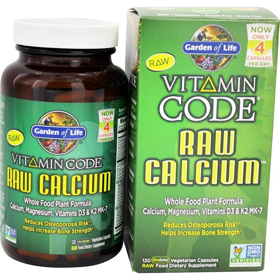 Cápsulas Vegetarianas de Calcio RAW Jardín de la Vida 120 Unidades