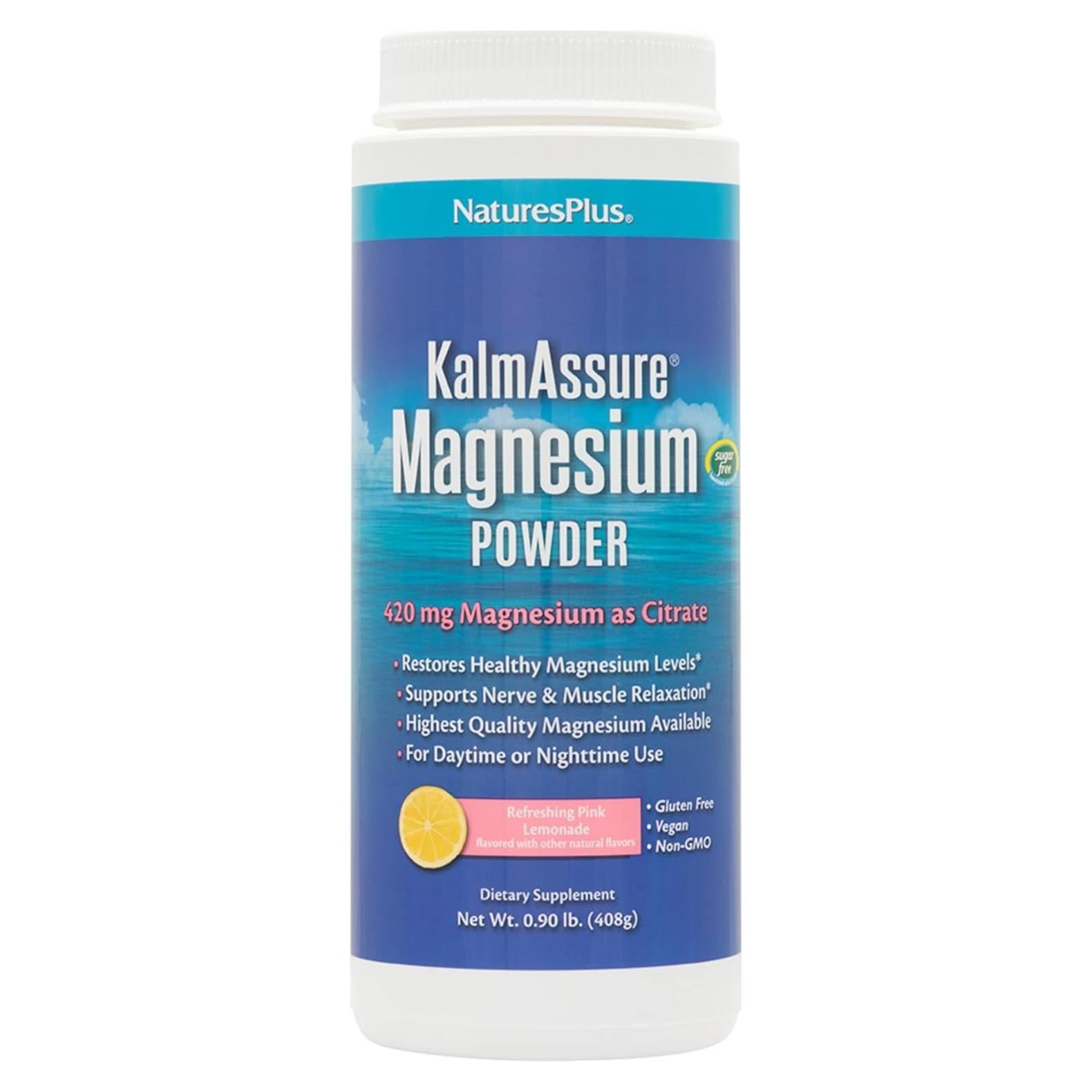 Polvo de Magnesio KalmAssure NaturesPlus 0.41 kg Sabor Limonada