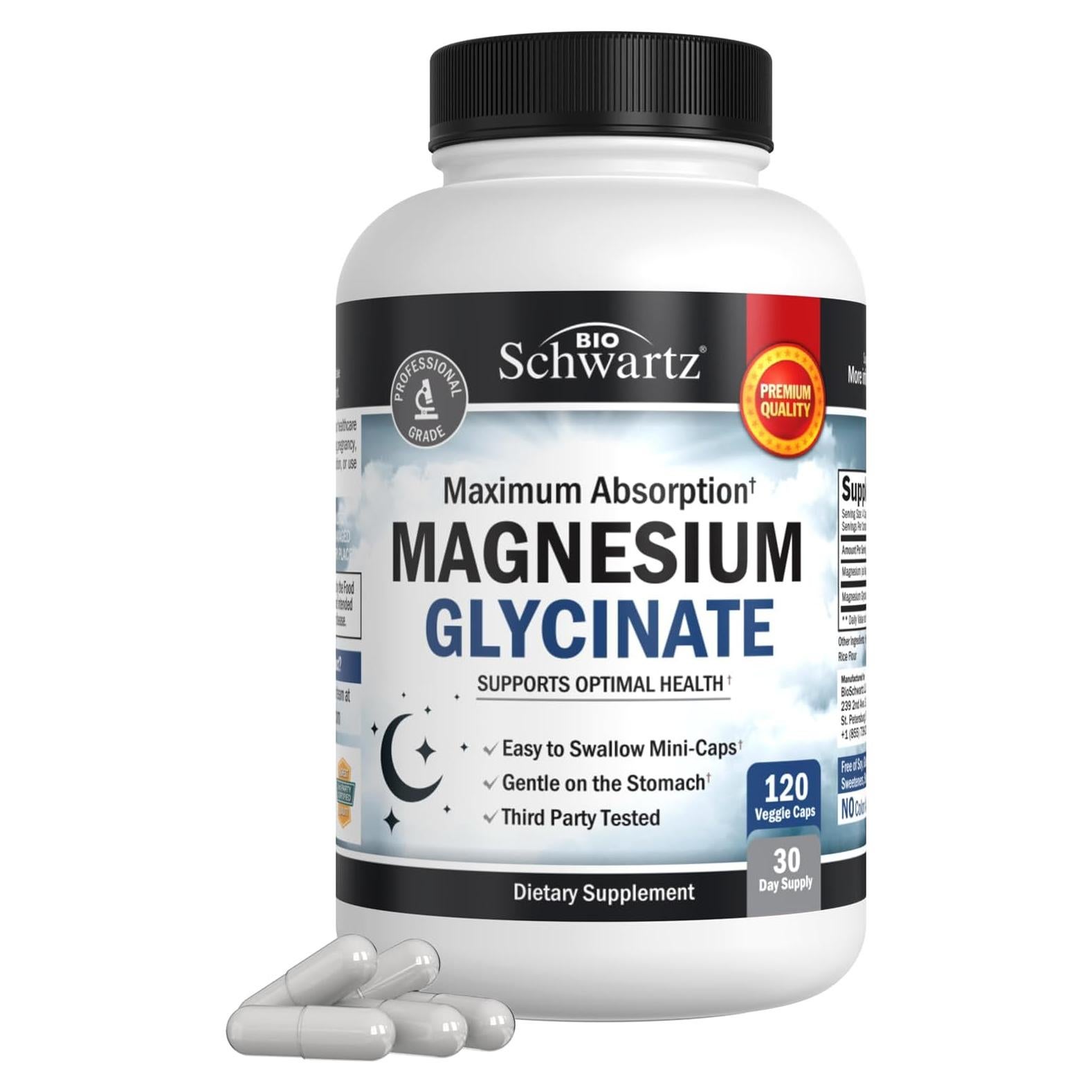 Cápsulas de Glicinato de Magnesio BioSchwartz 500mg 120 Mini
