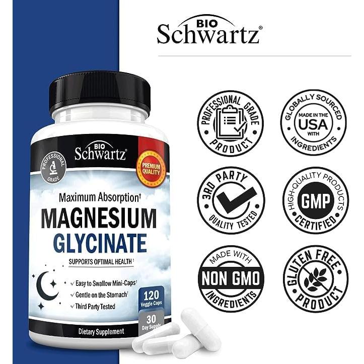 Cápsulas de Glicinato de Magnesio BioSchwartz 500mg 120 Mini