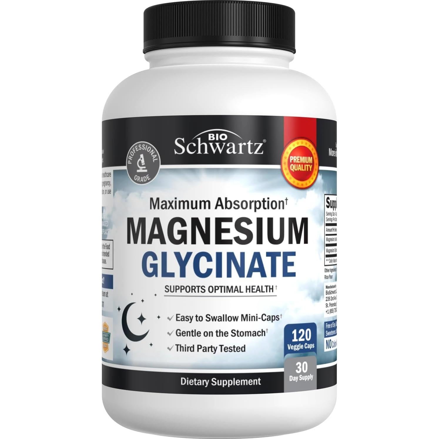 Cápsulas de Glicinato de Magnesio BioSchwartz 500mg 120 Mini