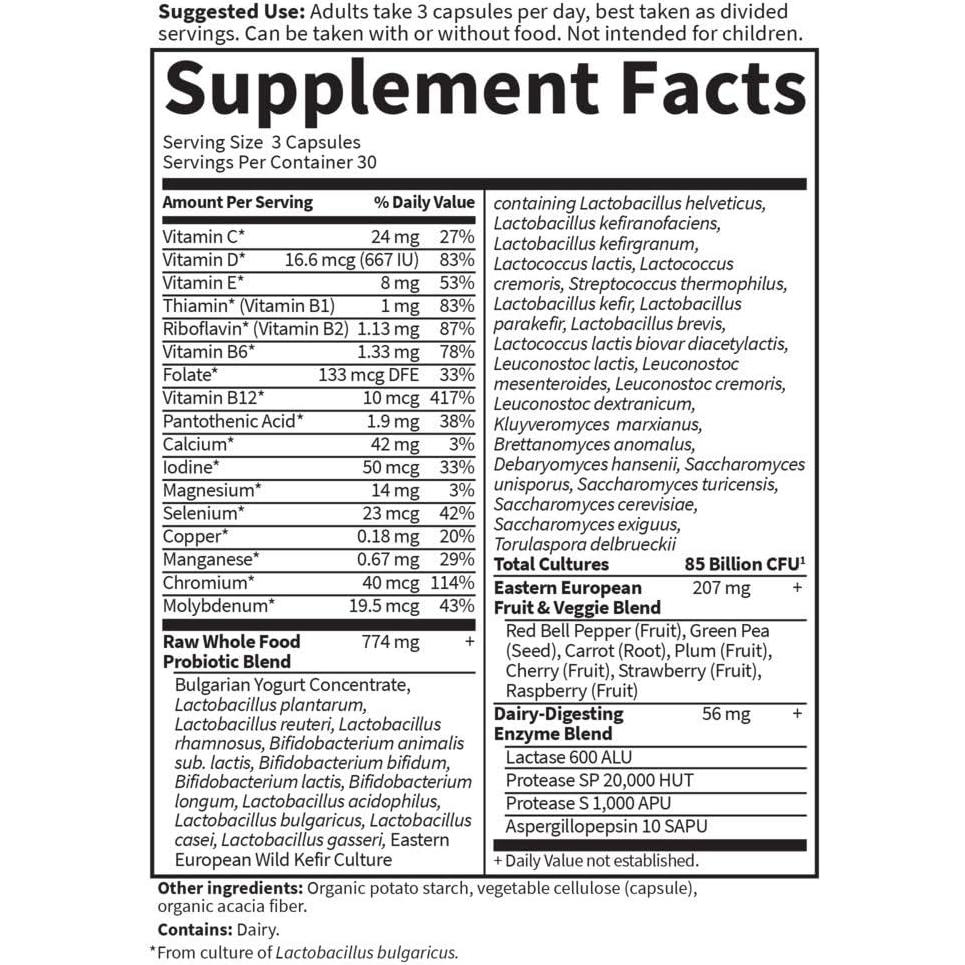 Probioticos Crudos Jardín de la Vida 90 Cápsulas Mujeres 50+