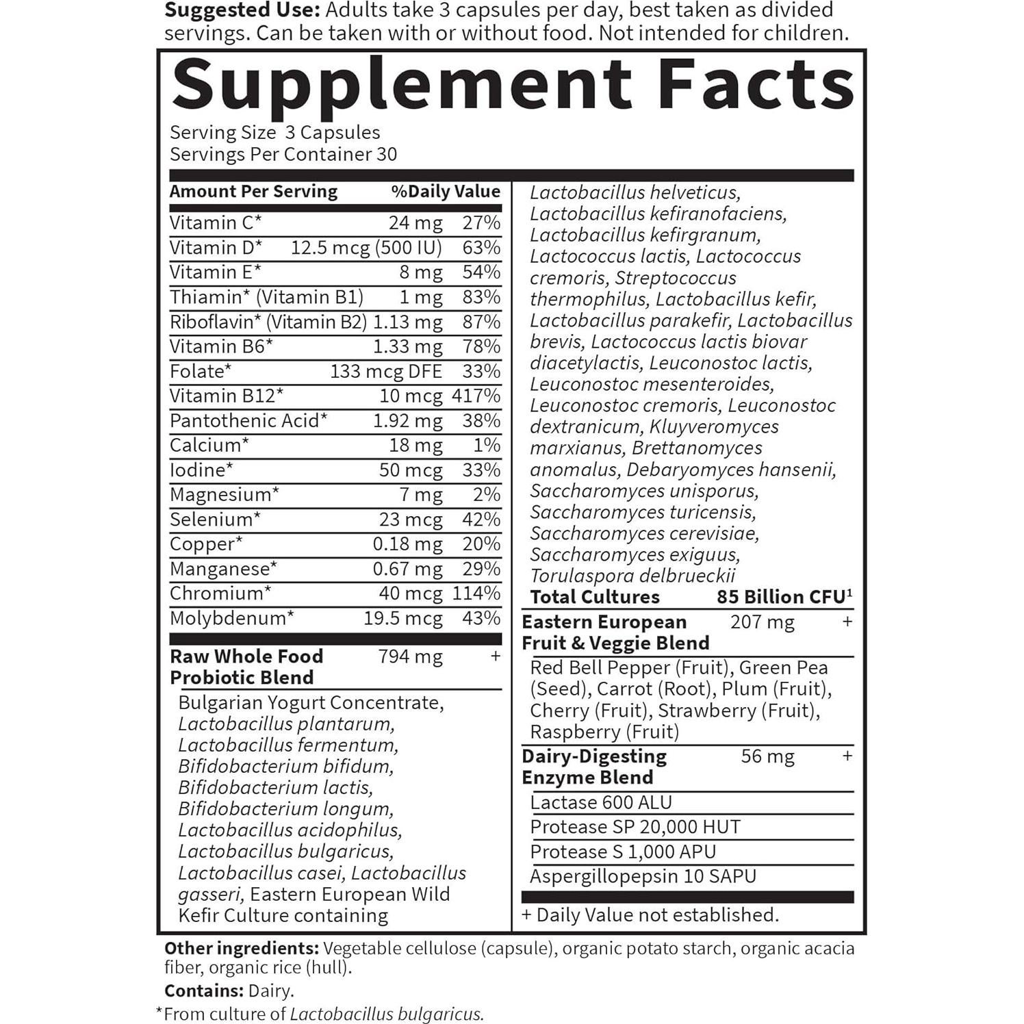 Probioticos RAW Hombres Jardín de la Vida - 90 Cápsulas