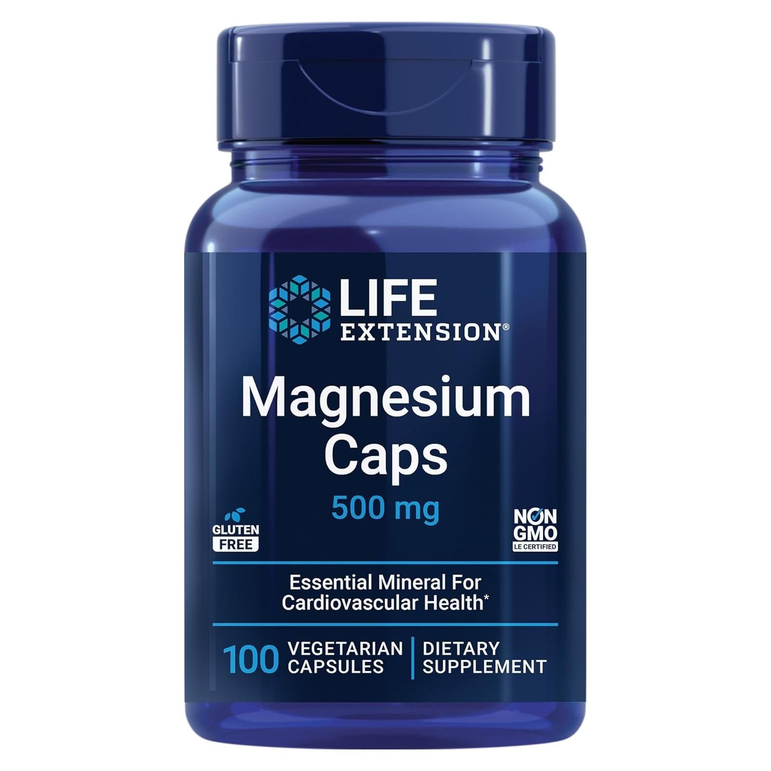 Suplemento de Magnesio Life Extension 100mg y 500mg Cápsulas