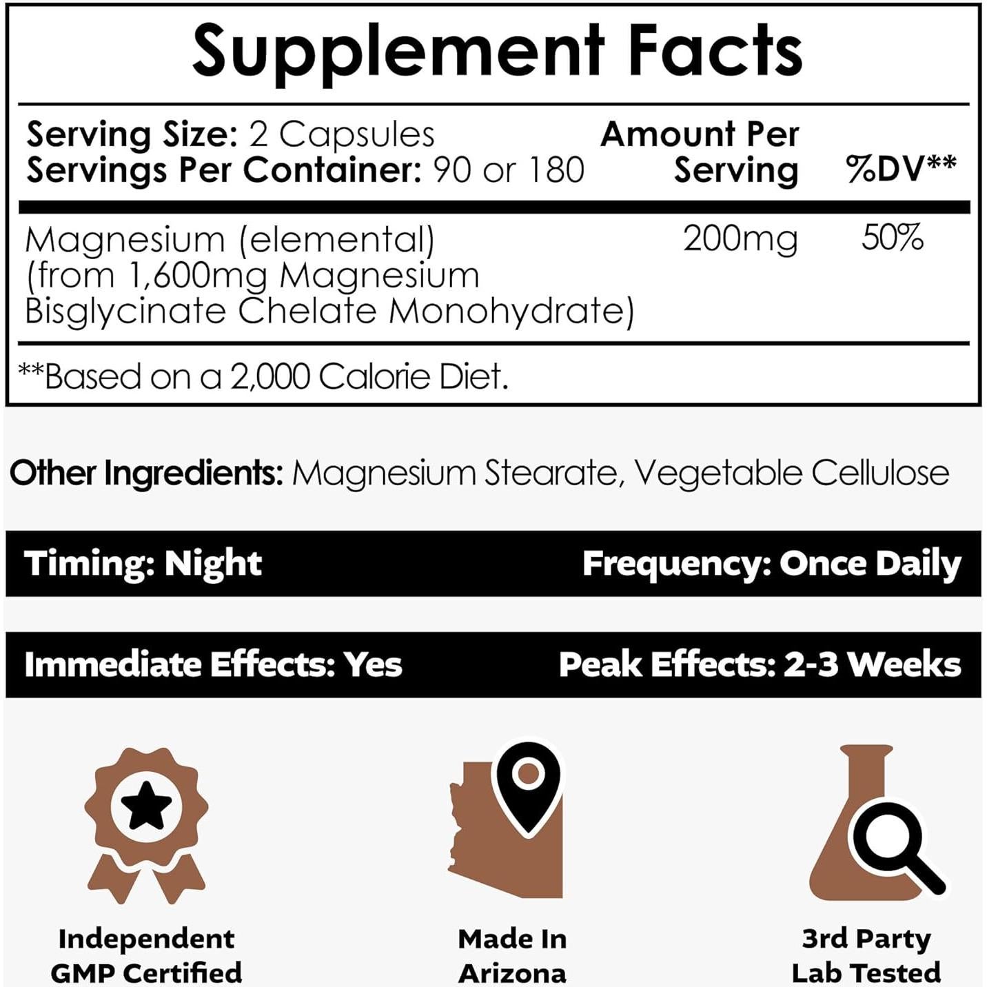 Cápsulas de Glicinato de Magnesio Nootropics Depot 180 Unidades