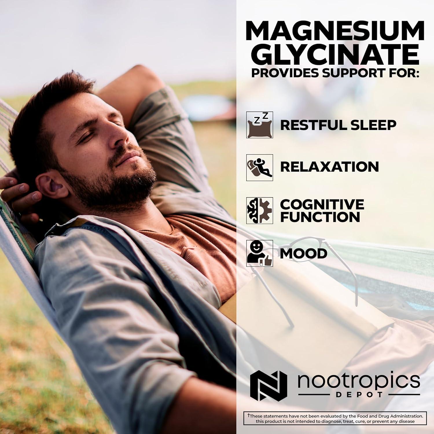 Cápsulas de Glicinato de Magnesio Nootropics Depot 180 Unidades
