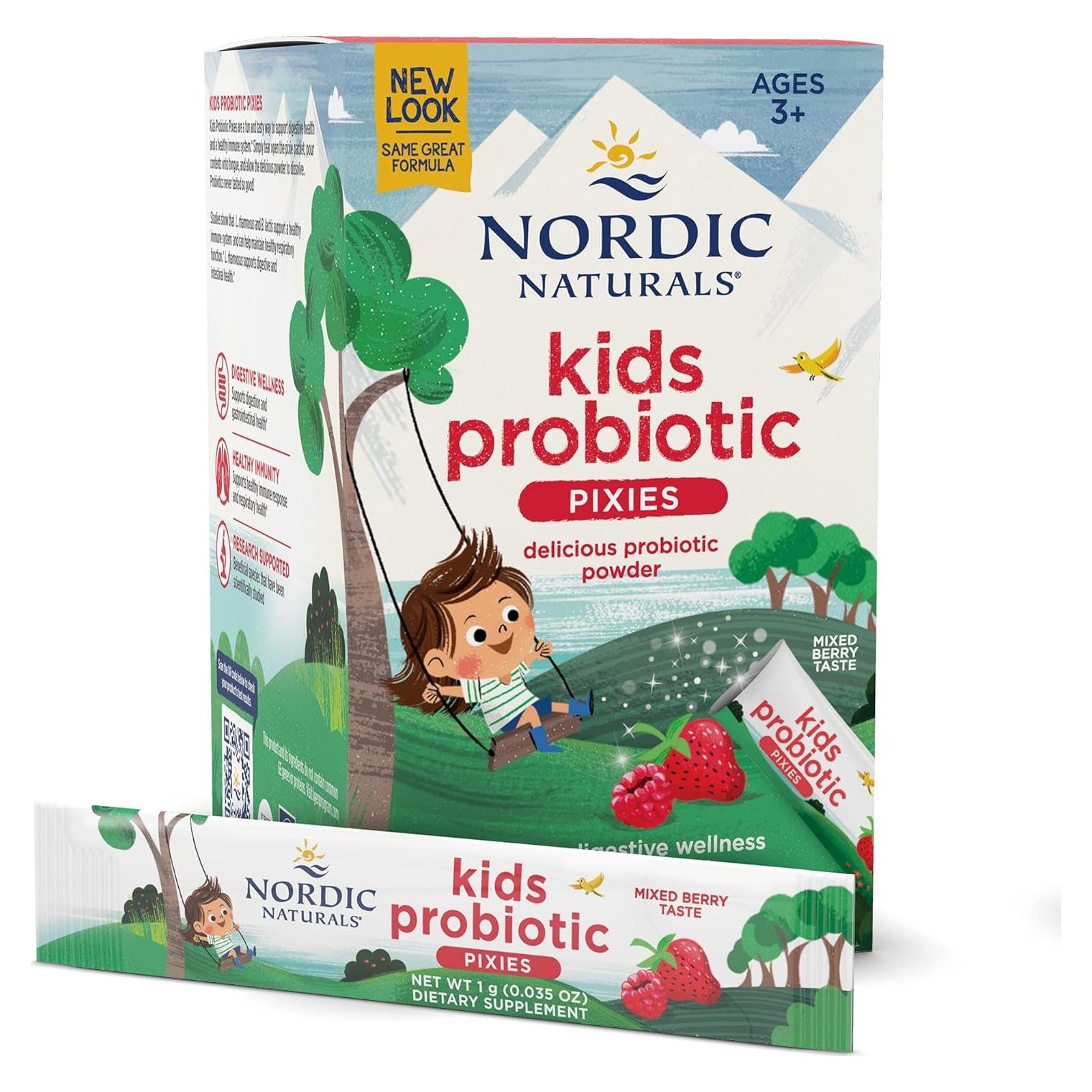 Pixies Probióticos para Niños Nordic Naturals - 30 Paquetes - 3 Mil Millones CFU