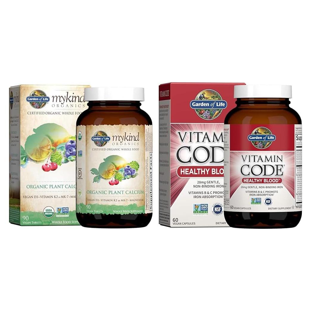 Suplemento Calcio de Planta mykind Jardín de Vida 800mg + Hierro 28mg