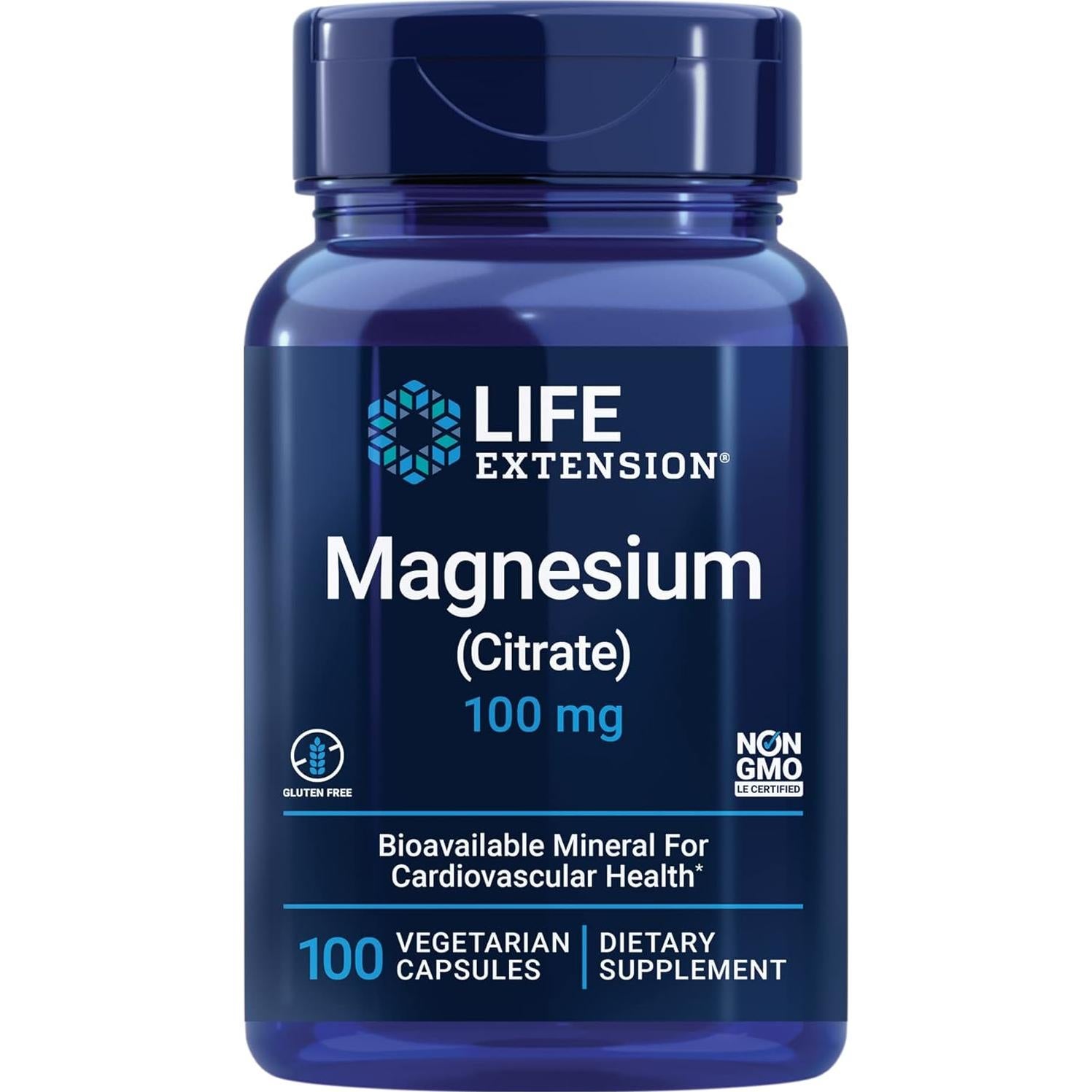 Suplemento de Magnesio y Zinc Life Extension 100mg 50mg 100 Cápsulas