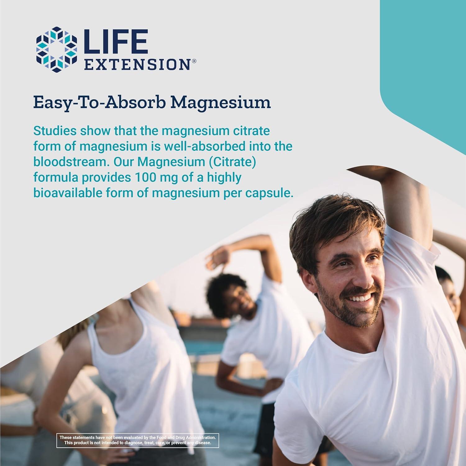 Suplemento de Magnesio y Zinc Life Extension 100mg 50mg 100 Cápsulas