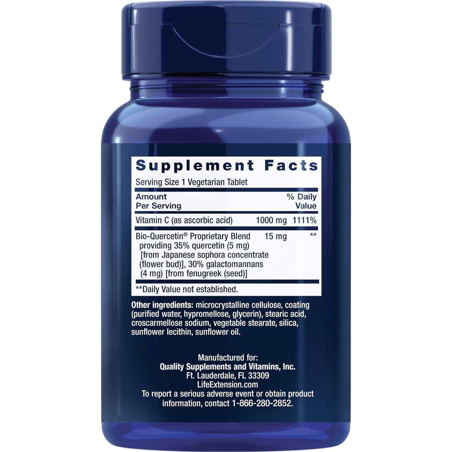 Cápsulas de Magnesio Life Extension 500mg + Vitamina C 1000mg