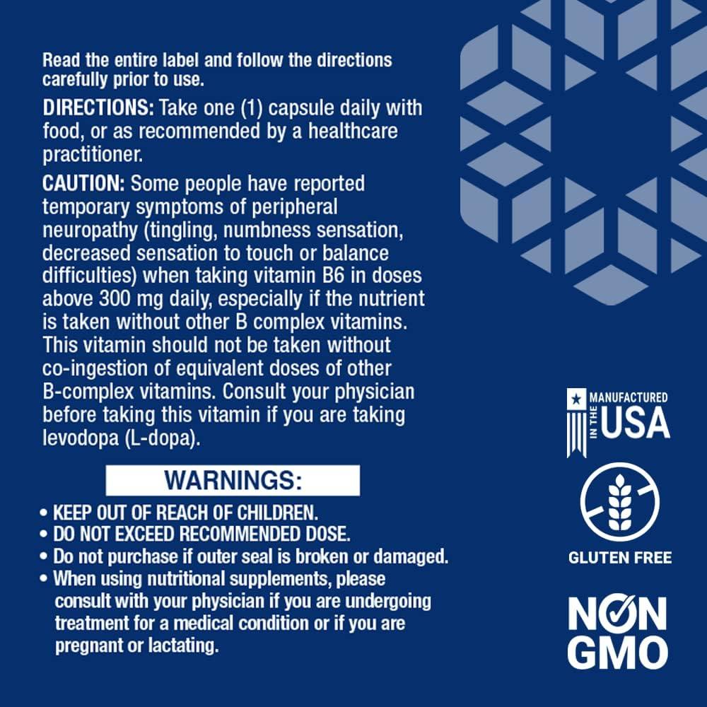 Life Extension Vitamina B6 250mg + Magnesio 500mg - 100 Cápsulas Vegetarianas