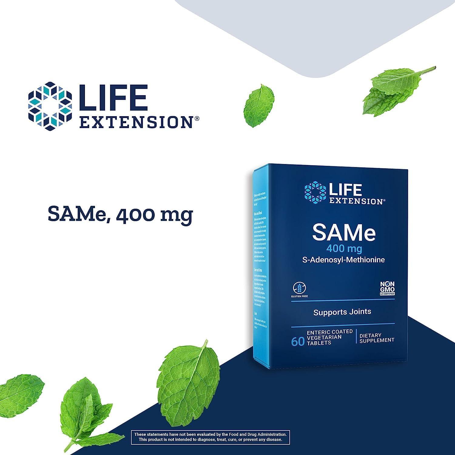 Suplementos de SAMe 400mg y Magnesio L-Treonato 90 cápsulas