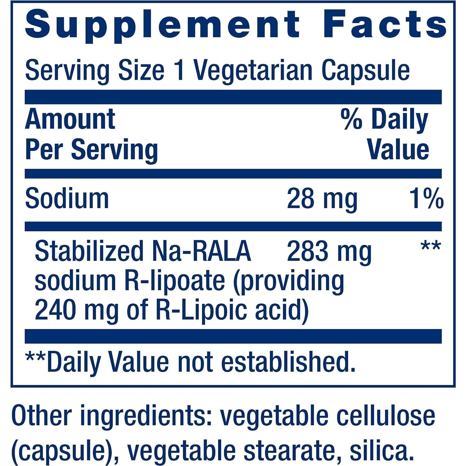 Ácido R-Lipoico Super Life Extension 240 mg 60 Cápsulas