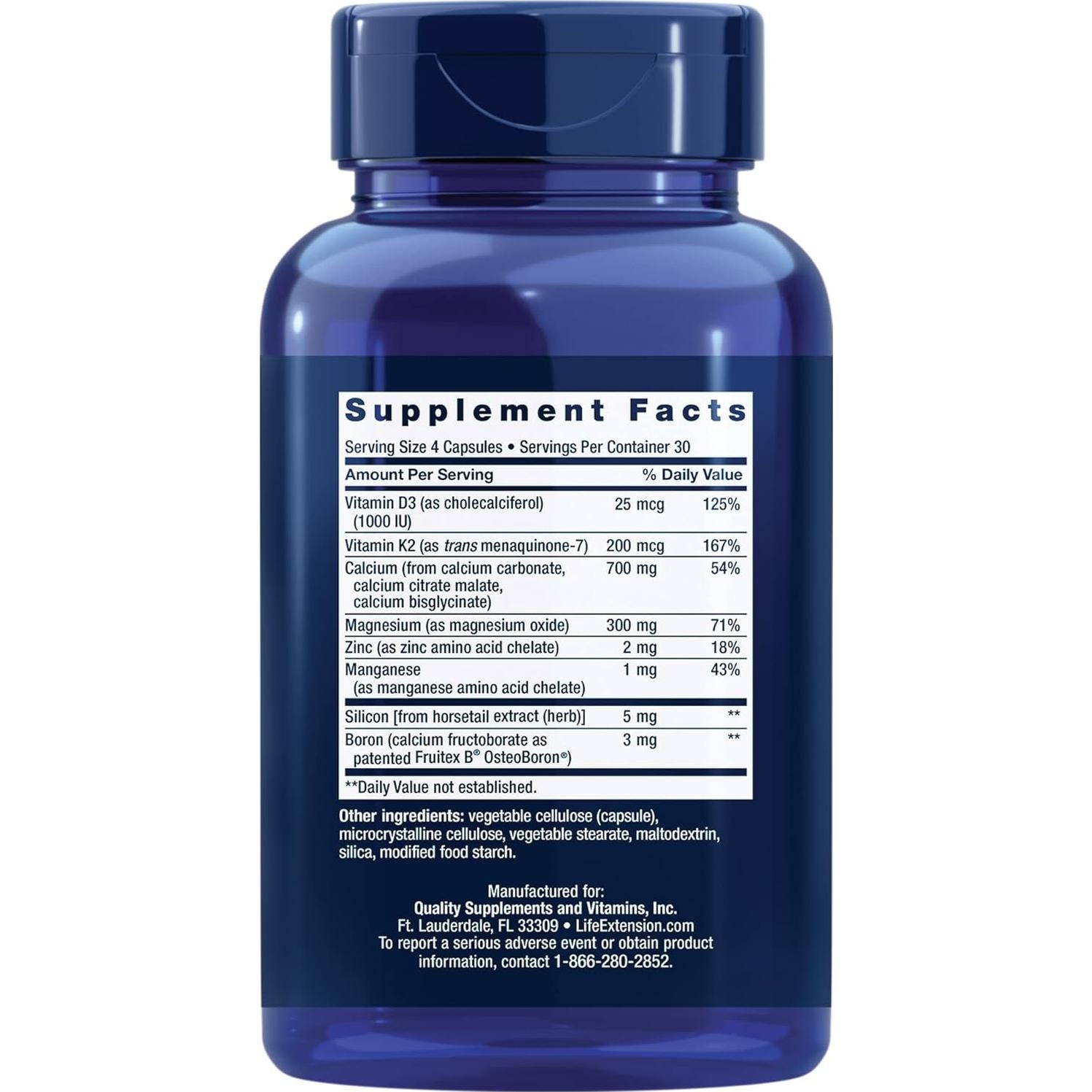 Suplemento de Salud Ósea Life Extension + Magnesio 500 mg