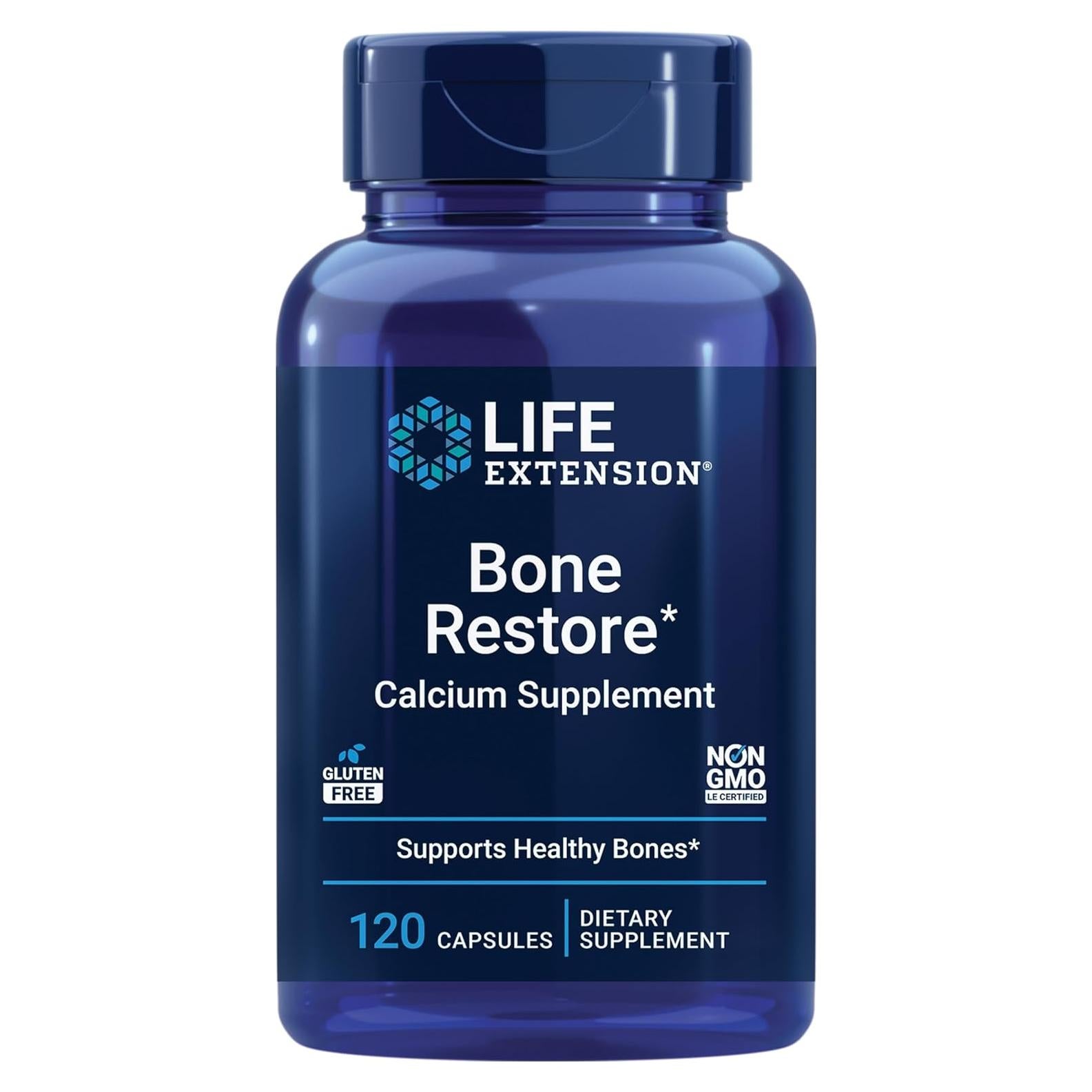 Suplemento de Calcio Life Extension Bone Restore 120 Cápsulas