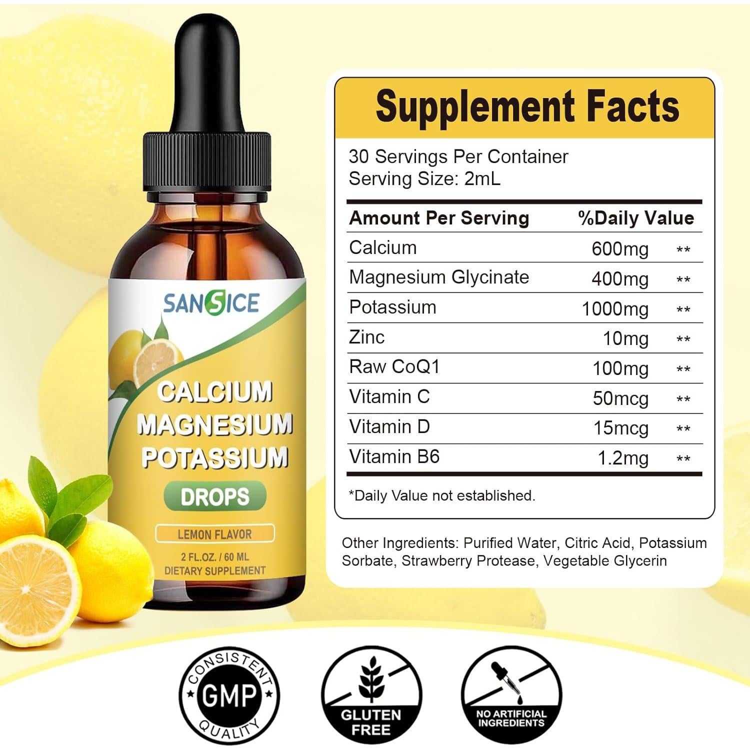 Gotas Líquidas de Calcio, Magnesio y Potasio SANSICE 60ml