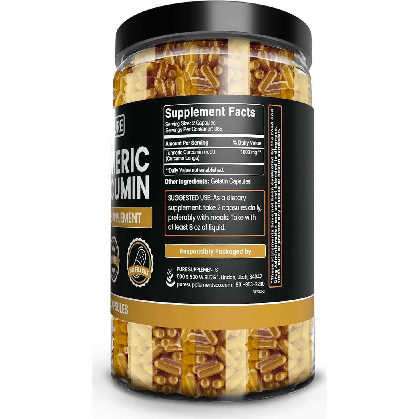 Cápsulas de Cúrcuma Curcumina 730 Unidades Ingredientes Originales