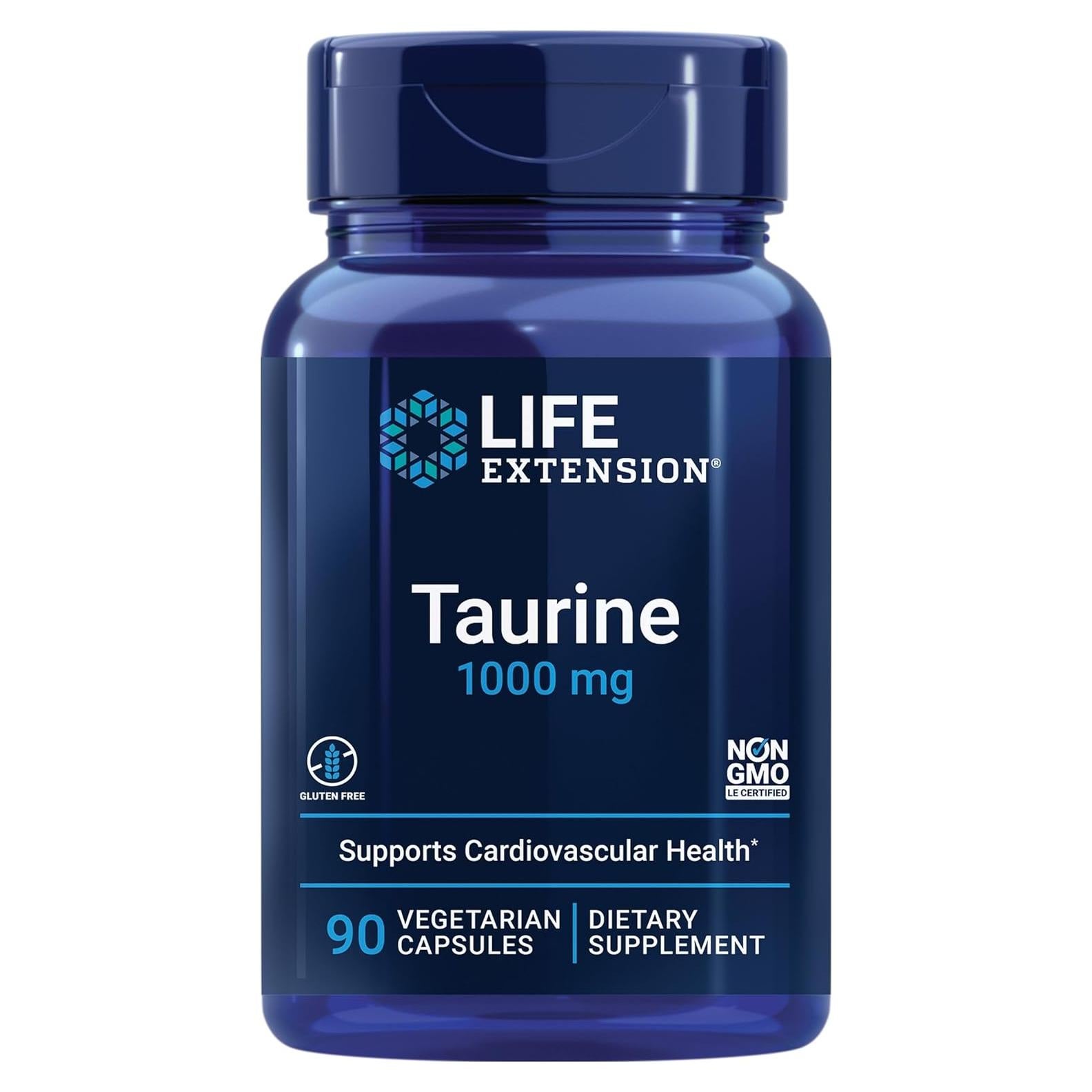 Suplemento de Taurina Life Extension 1000 mg 90 Cápsulas