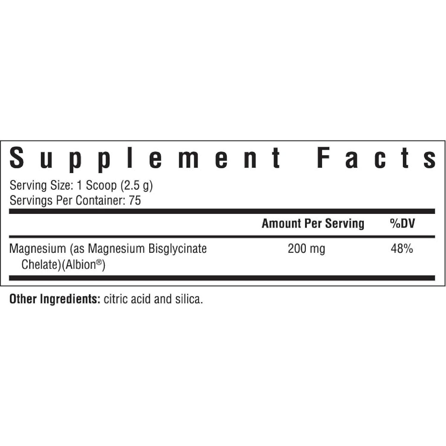 Polvo de Glicinato de Magnesio Seeking Health 200 mg 75 Porciones