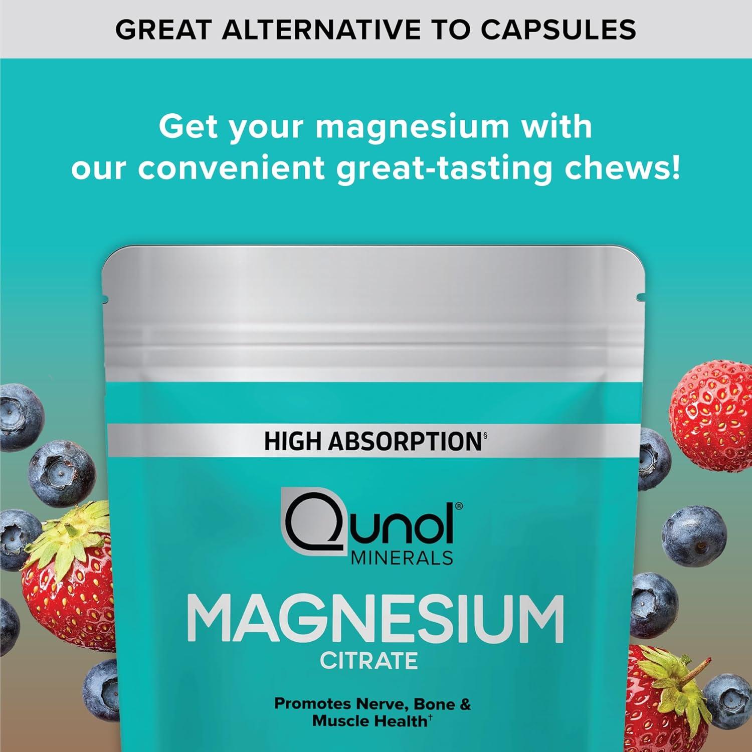 Suplemento de Magnesio Qunol Gomas Blandas 350mg 90 Unidades