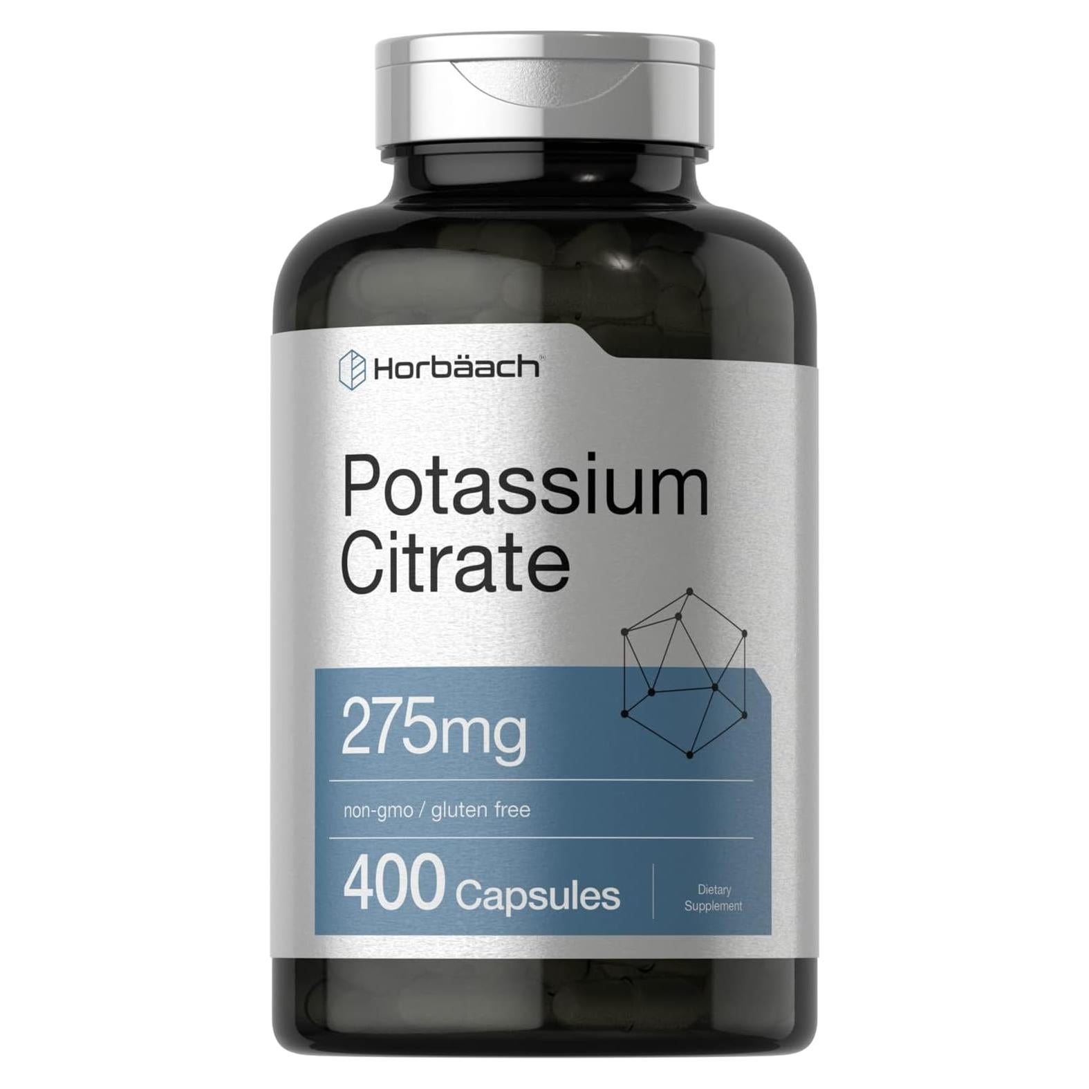 Suplemento Citrato de Potasio Horbaach 275 mg - 400 Cápsulas