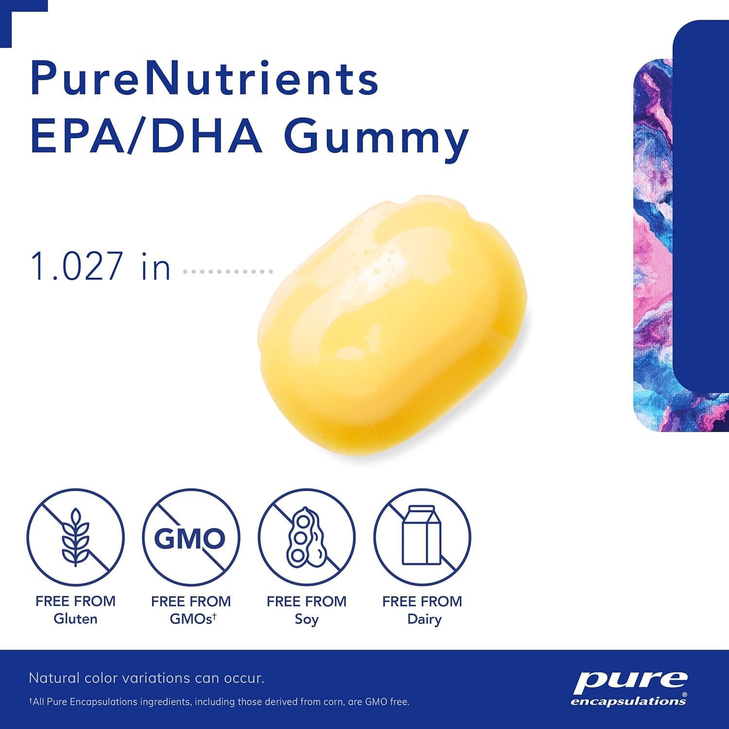 Gomitas Pure Encapsulations EPA/DHA 36 unidades Sabor Limón-Lima