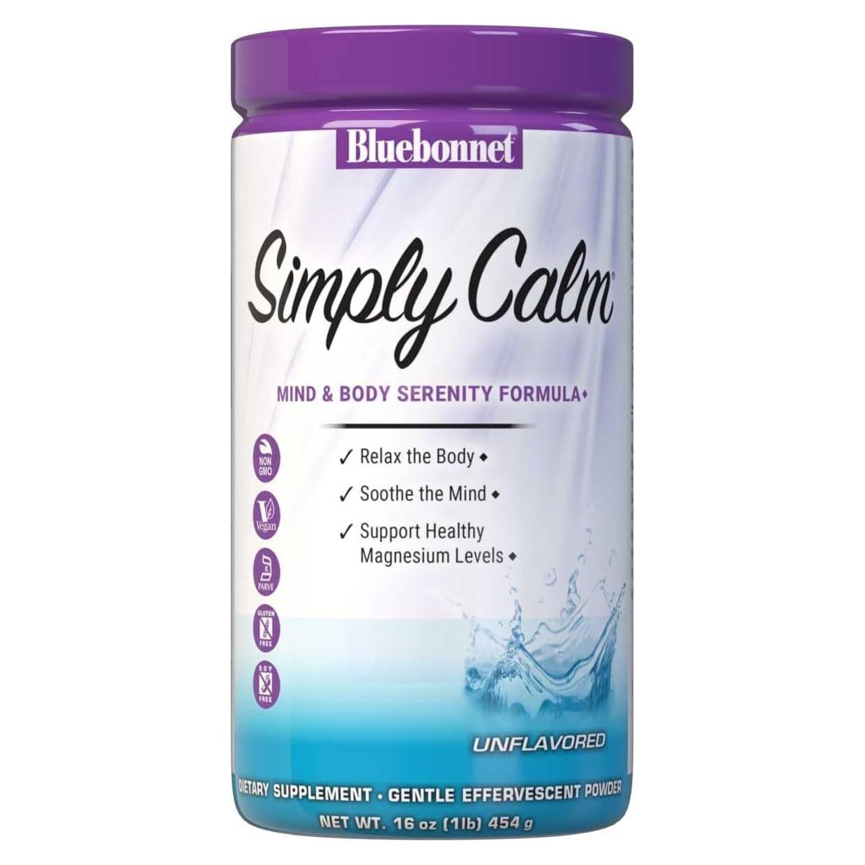 Polvo Simply Calm Bluebonnet Nutrition 454 g - Magnesio Vegano