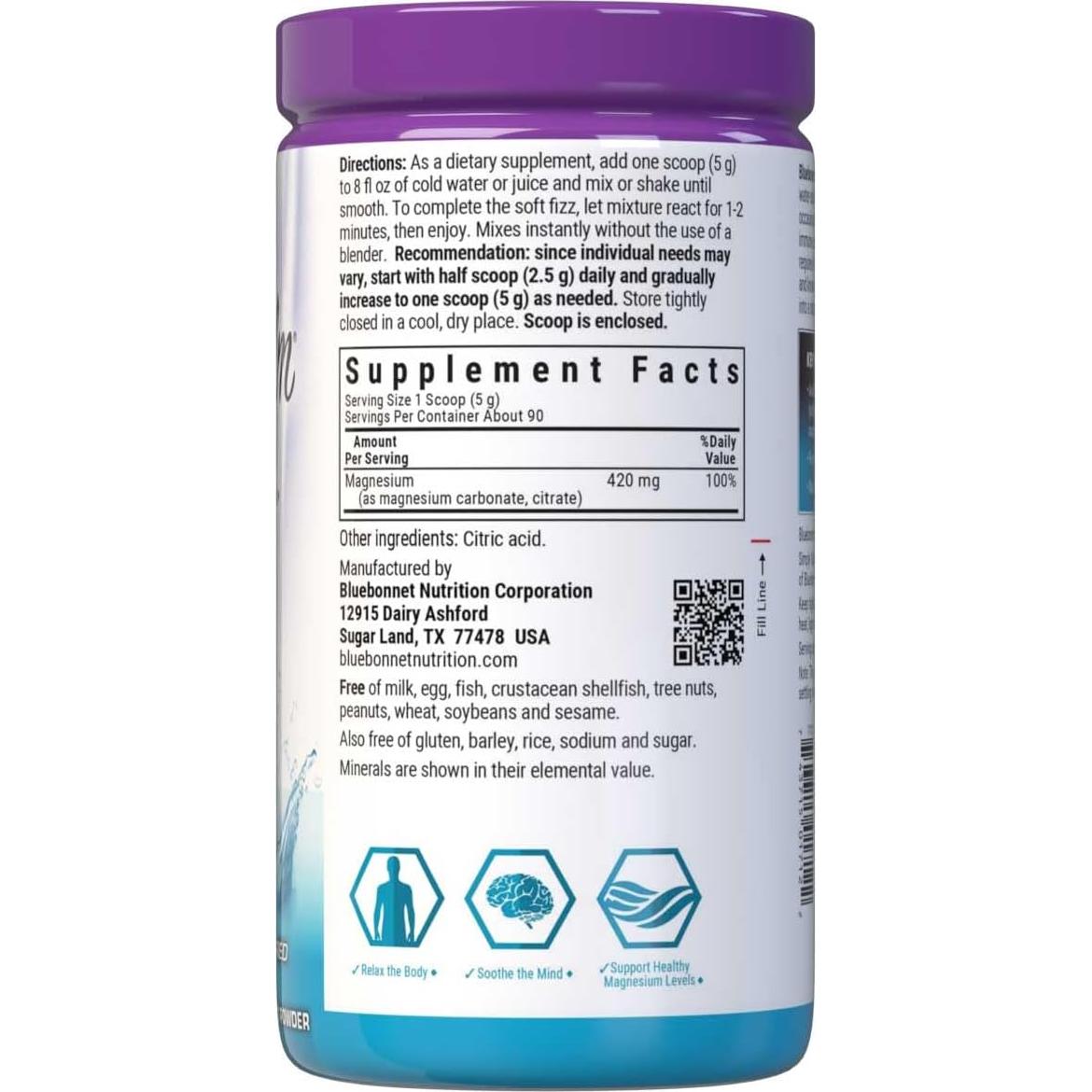 Polvo Simply Calm Bluebonnet Nutrition 454 g - Magnesio Vegano