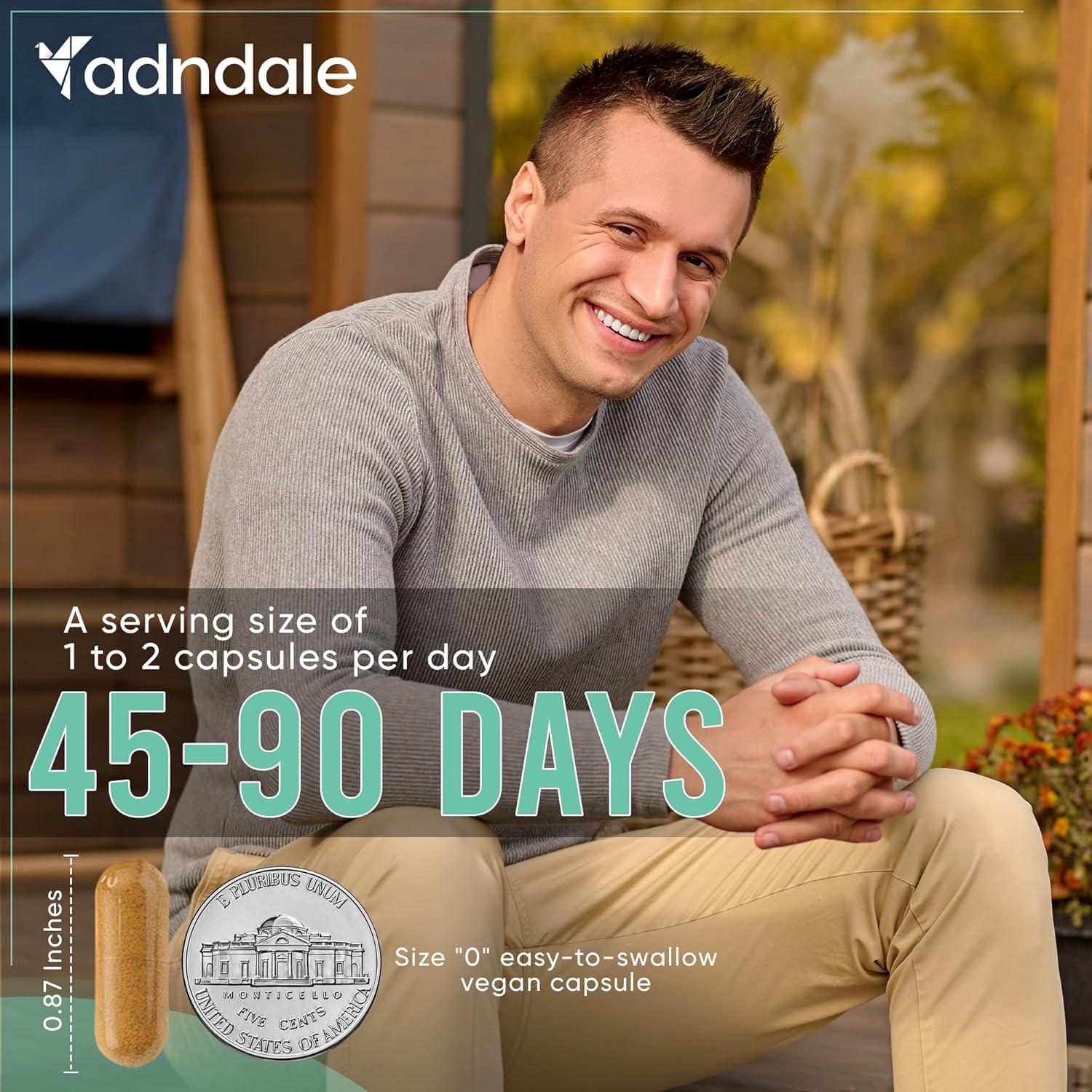 Suplemento de Cortisol Adndale 14 en 1 con Ashwagandha 90 Cápsulas