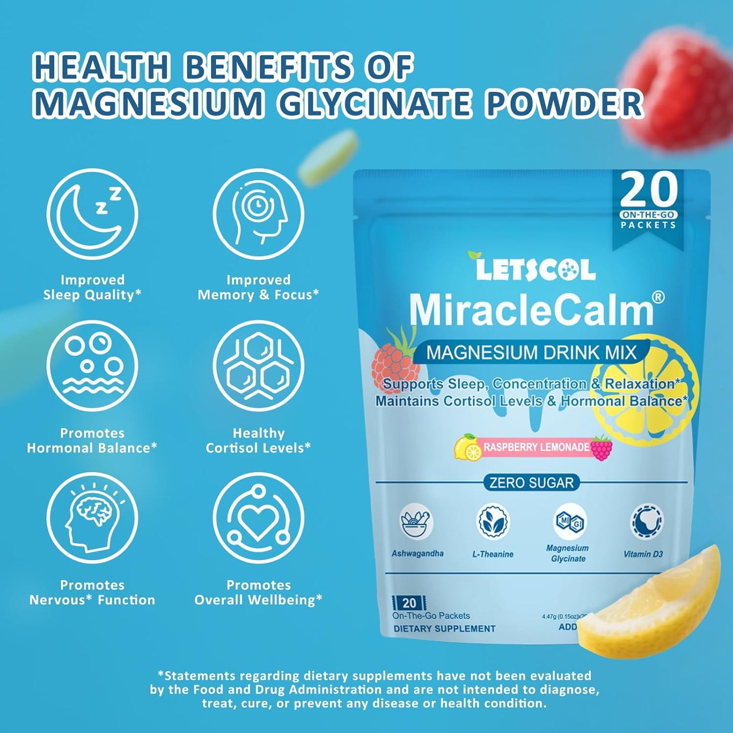 Mezcla en Polvo MiracleCalm 89.4g - Suplemento de Magnesio y Calcio