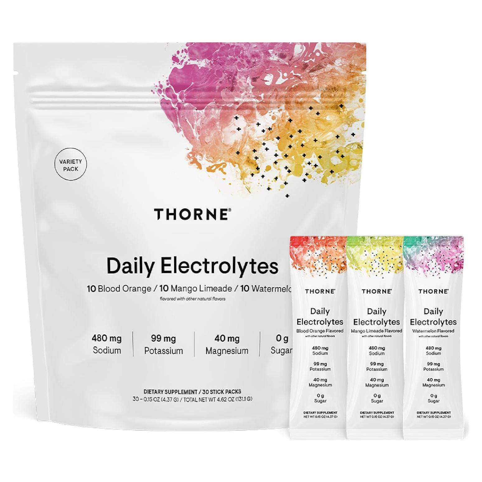 Electrolitos Diarios Thorne - Bebida Sin Azúcar - 30 Stick