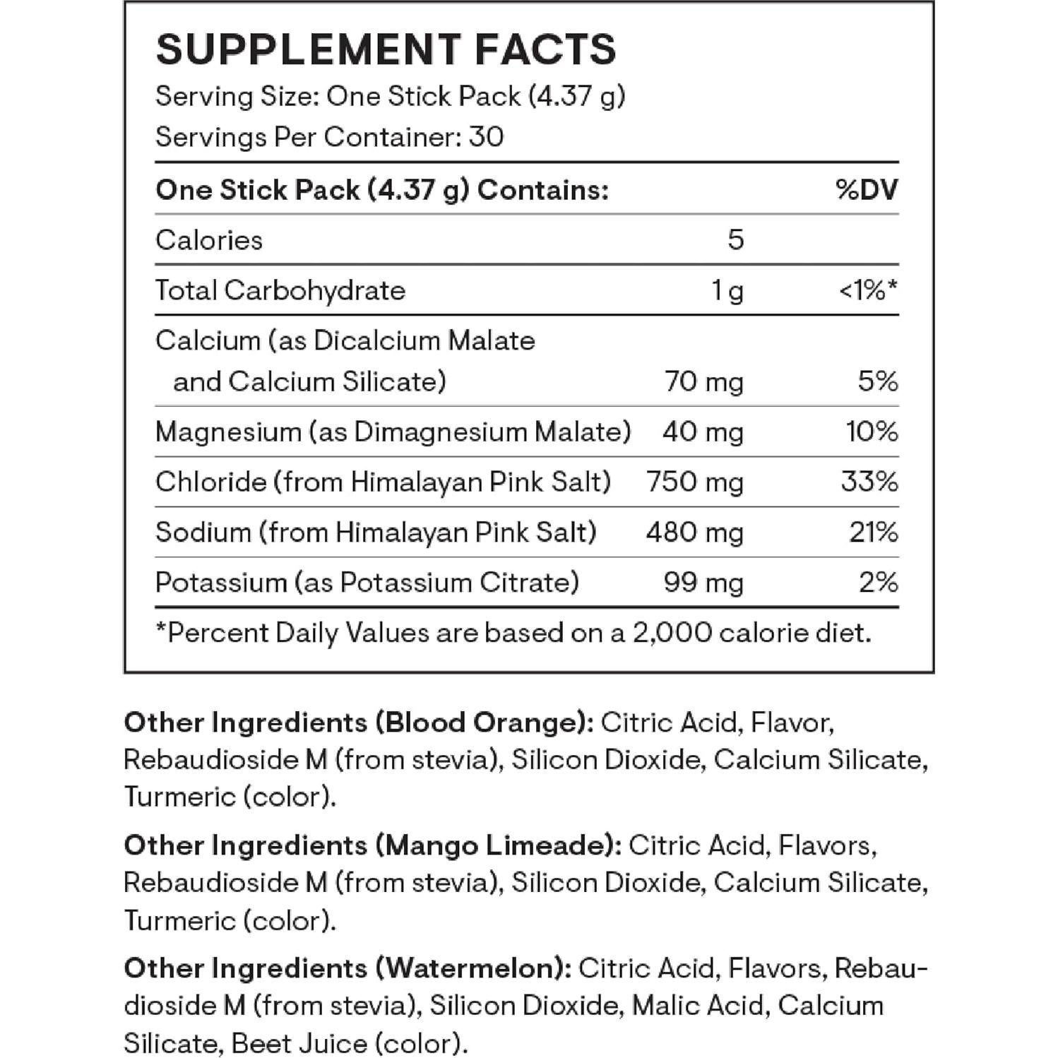 Electrolitos Diarios Thorne - Bebida Sin Azúcar - 30 Stick