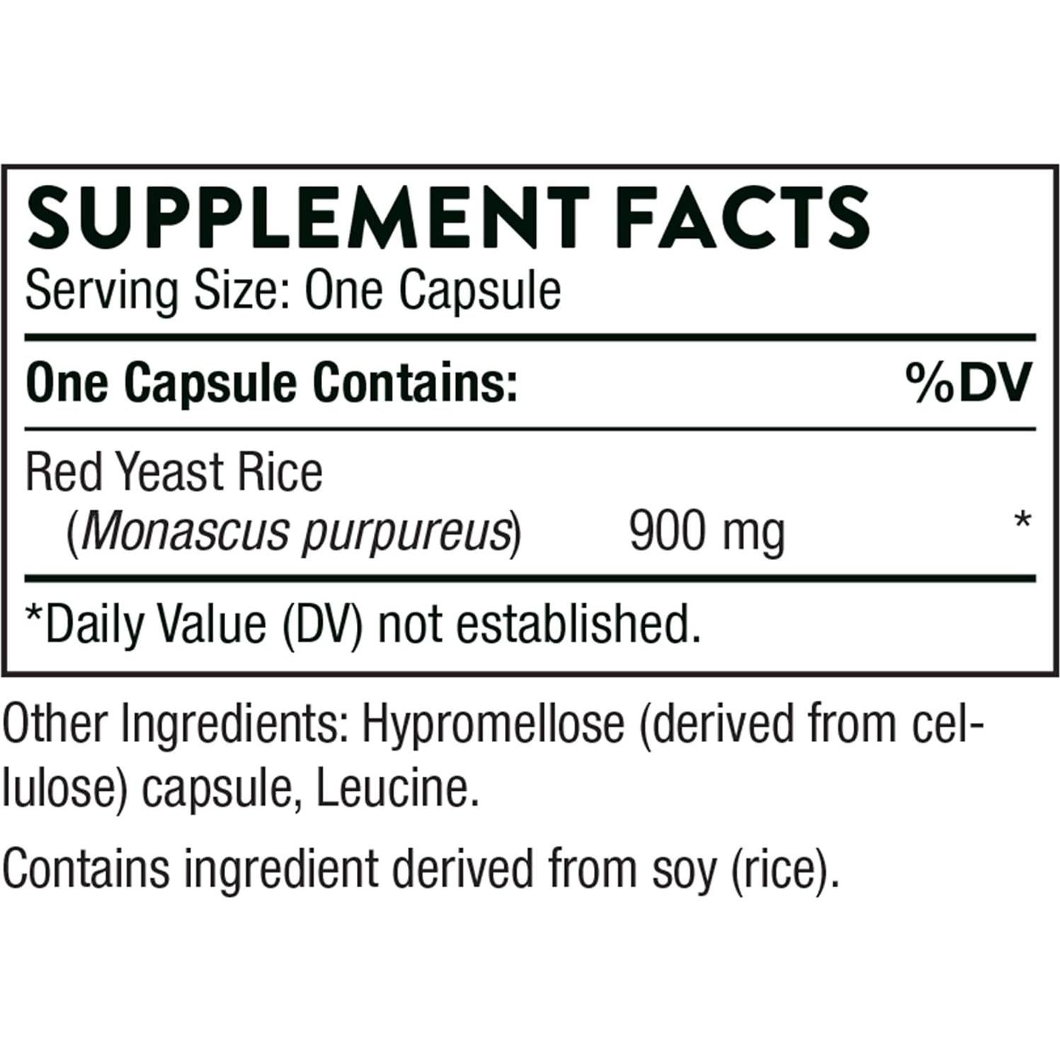 Suplemento Choleast-900 Thorne 900mg Arroz de Levadura Roja 120 Cápsulas