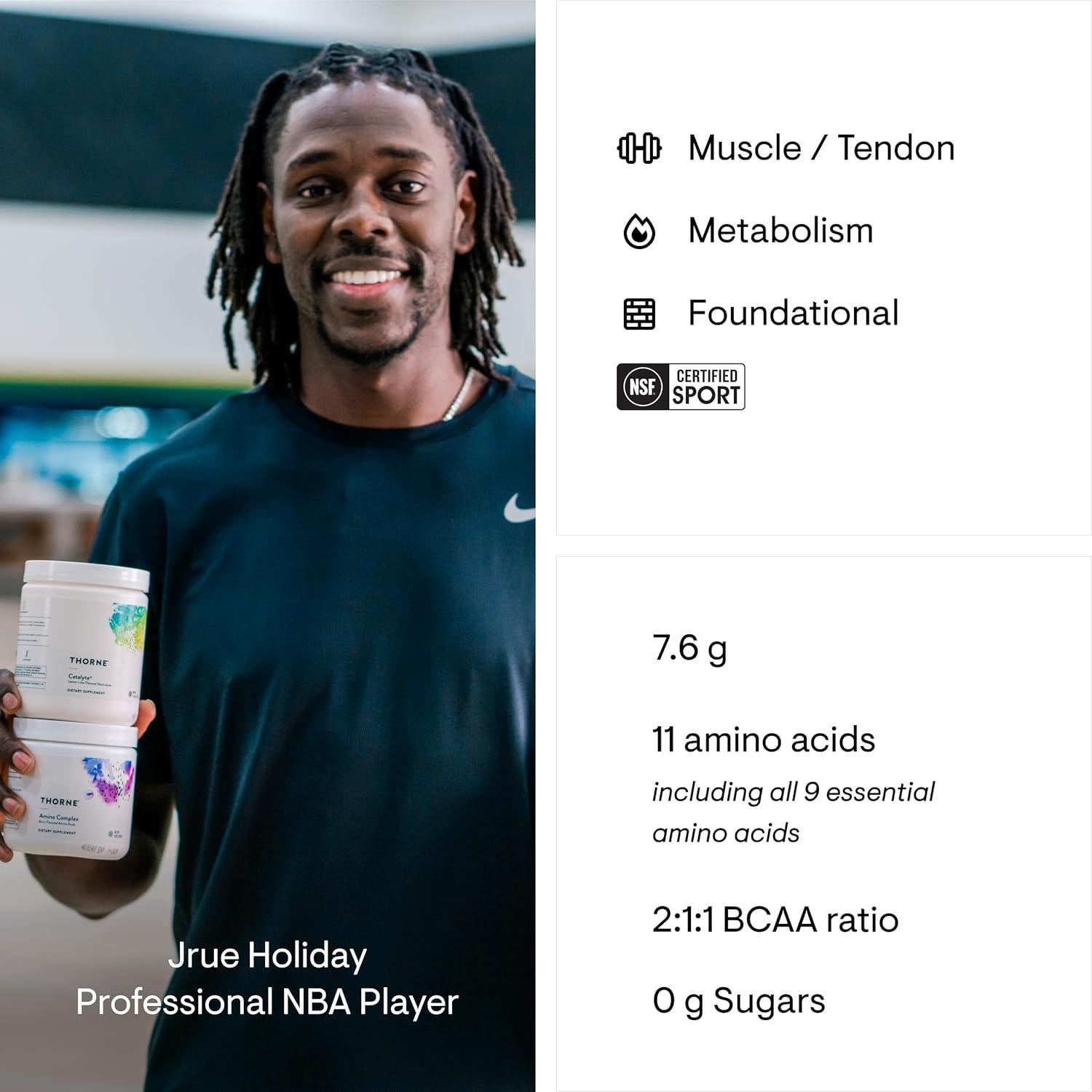 THORNE Aminoácidos EAA y BCAA en Polvo Baya - 30 Porciones