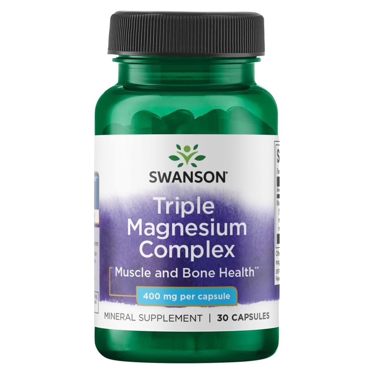 Complejo de Magnesio Triple Swanson 30 Cápsulas 400mg