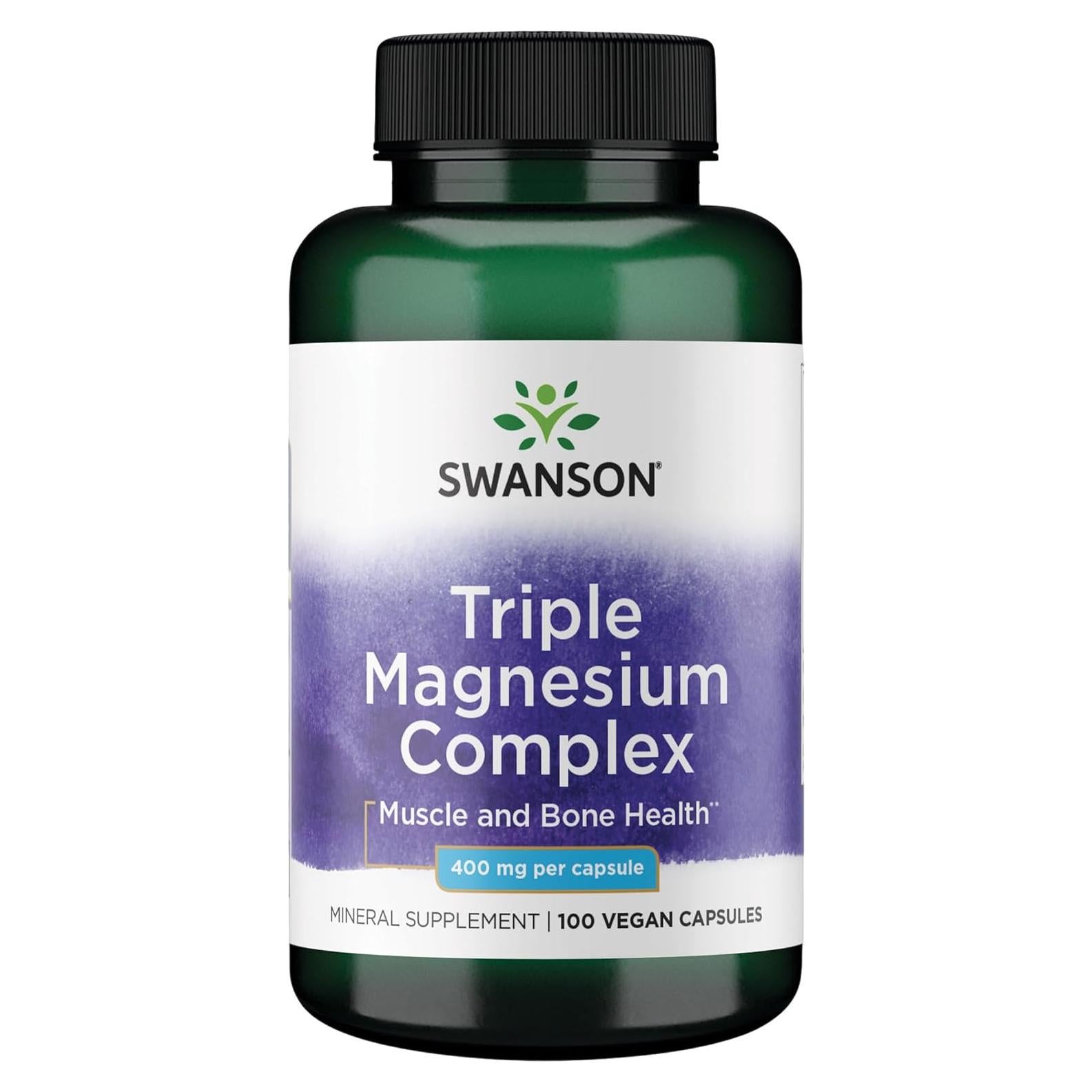Complejo de Magnesio Triple Swanson - 100 Cápsulas 400mg