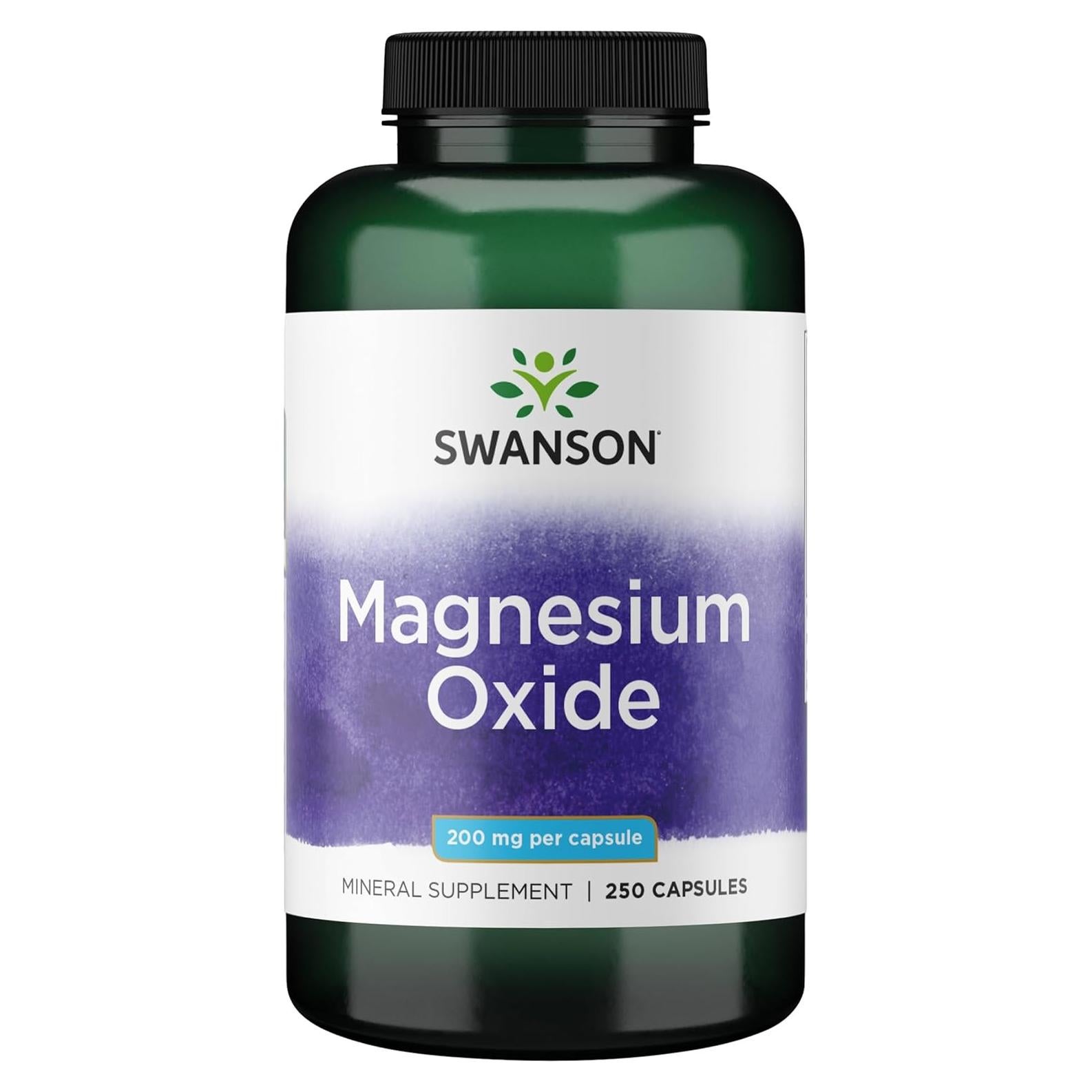 Suplemento de Magnesio Swanson 200 mg 250 Cápsulas