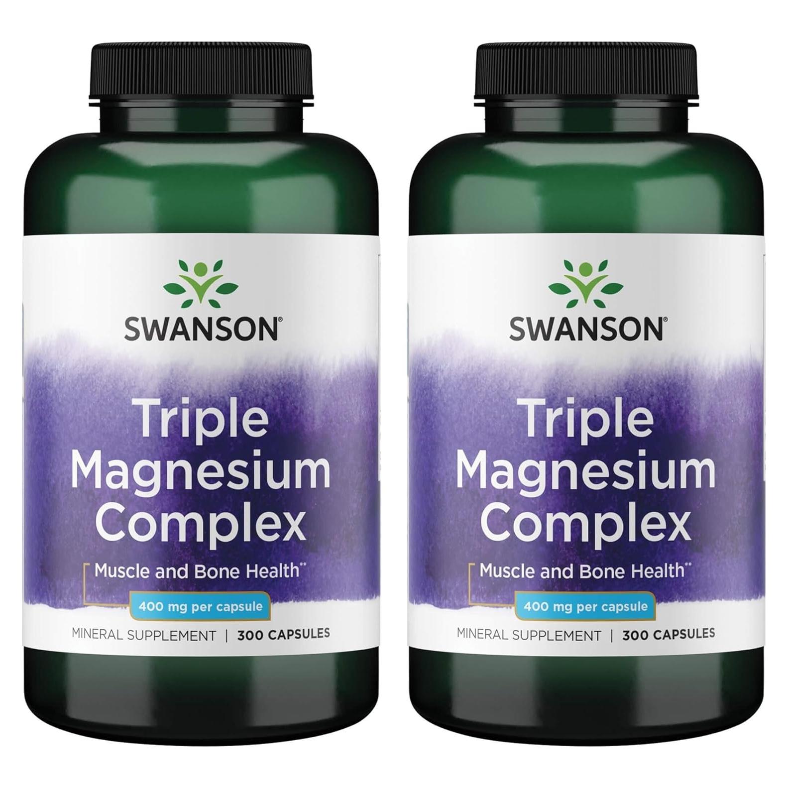 Complejo de Magnesio Triple Swanson 400 mg 300 Cápsulas