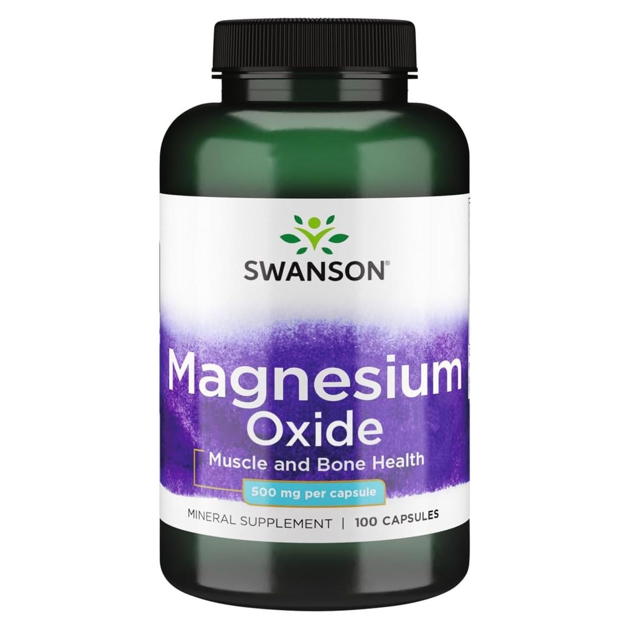 Óxido de Magnesio Swanson 500 mg 100 Cápsulas Digestivas