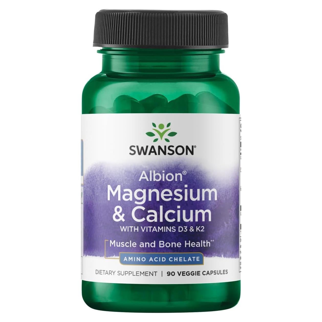 Suplemento de Magnesio y Calcio Quelado Swanson 90 Cápsulas