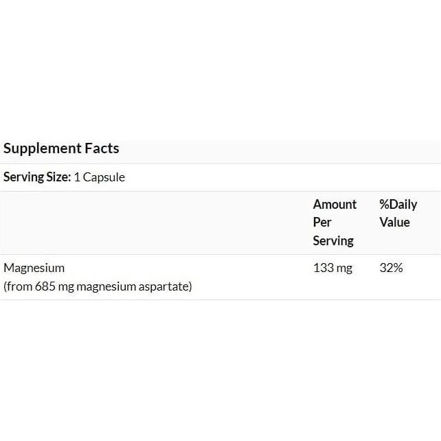 Aspartato de Magnesio Swanson 685 mg 90 Cápsulas Energía