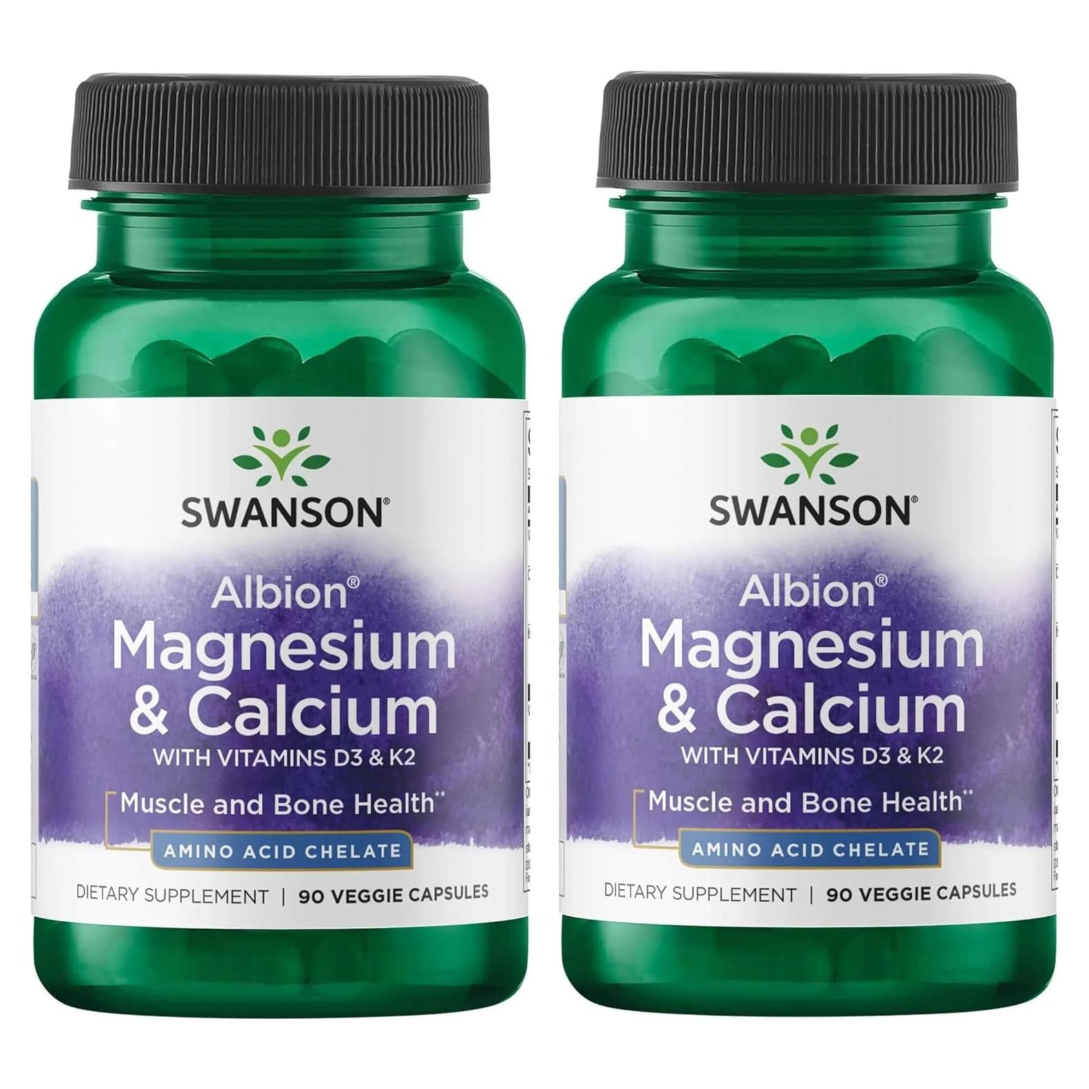 Swanson Magnesio y Calcio Quelado 2:1 90 Cápsulas Veganas