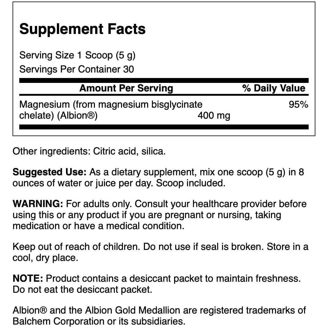 Suplemento de Magnesio Glicinato Quelado Swanson 150 g
