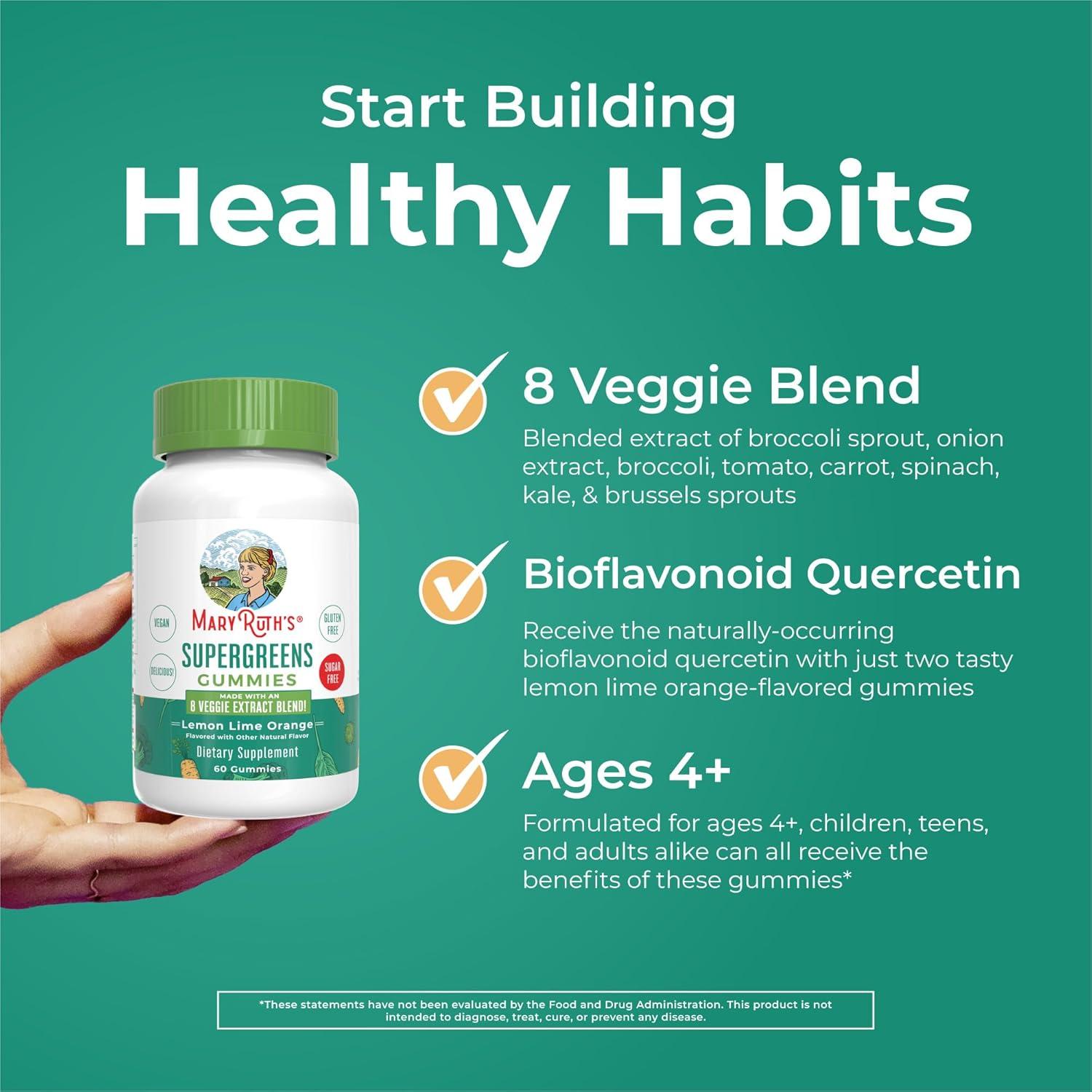 Gomitas Super Greens MaryRuth Organics | Veganas | 60 unidades