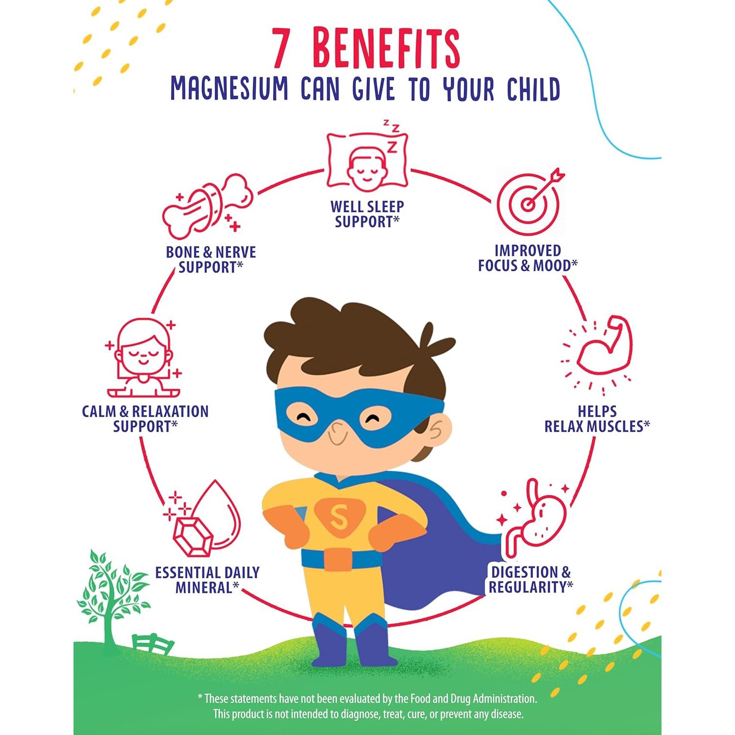 Gomitas de Magnesio Sin Azúcar Sunny Sam 500mg para Niños