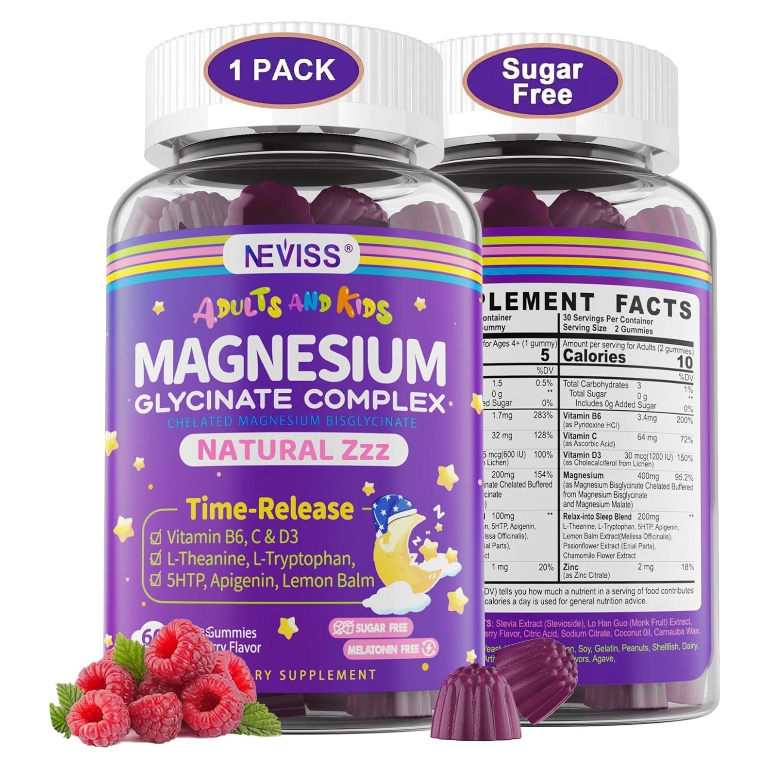 Gomitas de Glicinato de Magnesio NEVISS 400mg Sin Azúcar