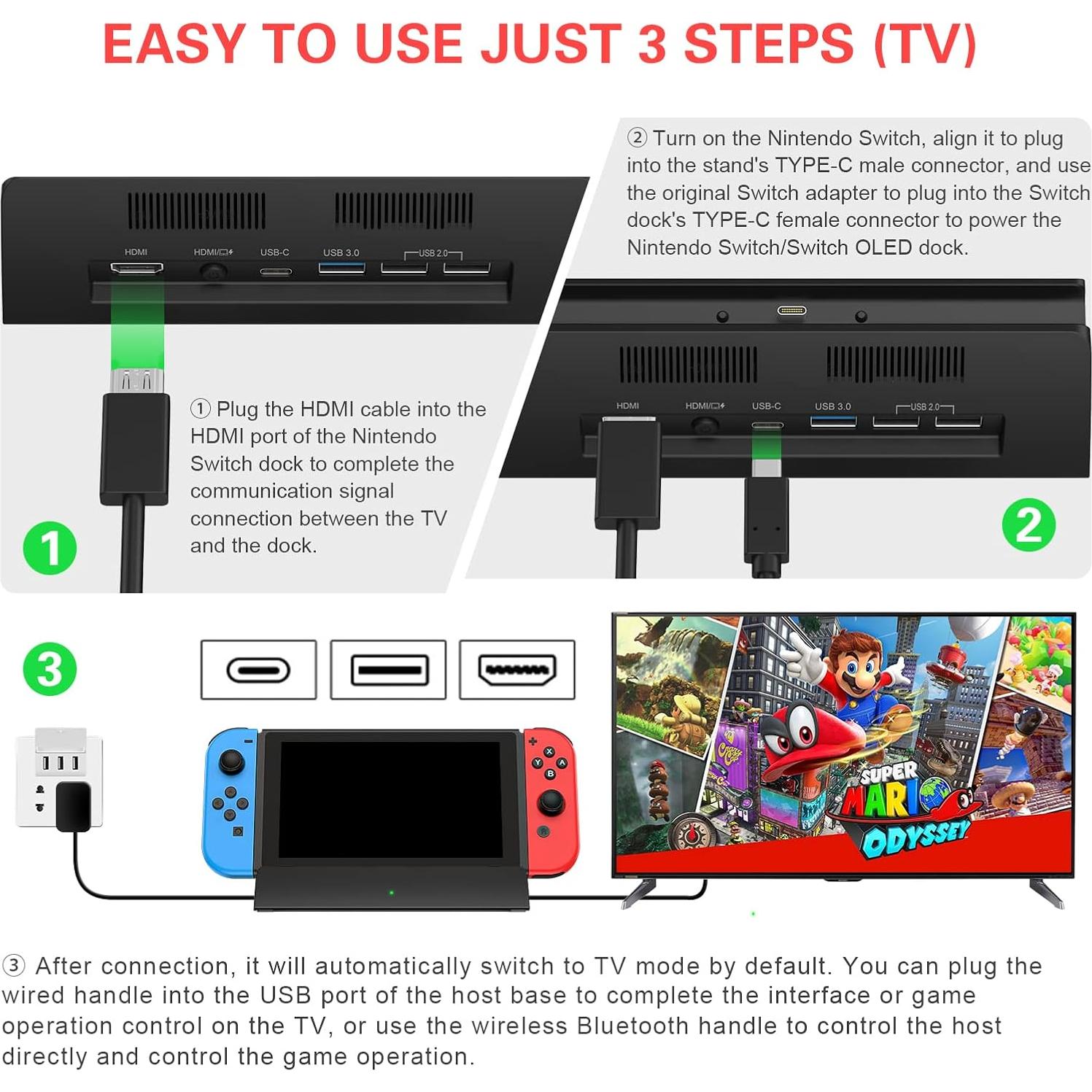 Estación de Acoplamiento RuntoGOL para Switch 4K HDMI
