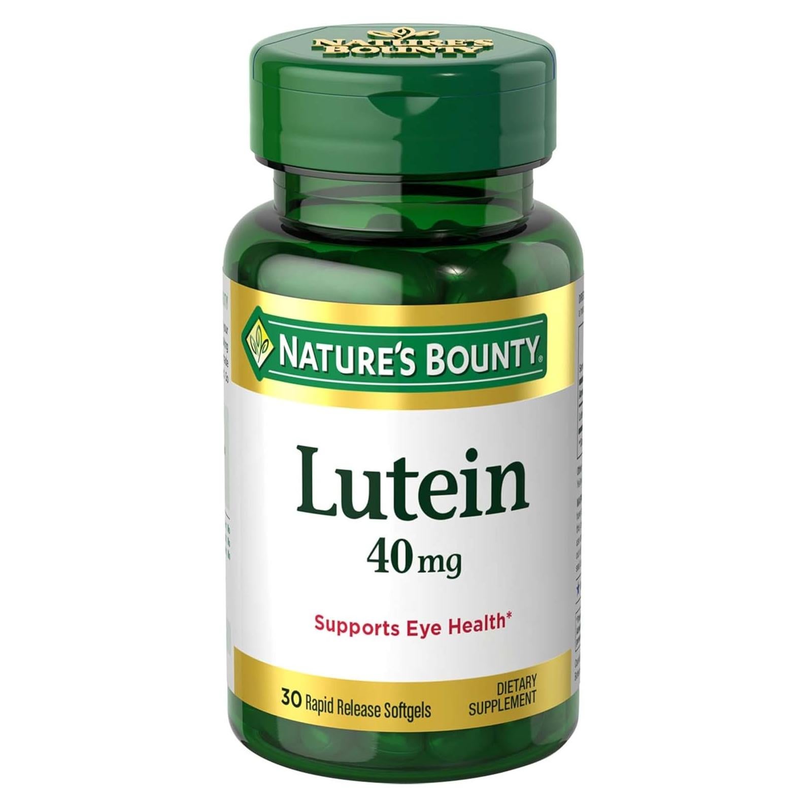 Suplemento de Luteína Nature's Bounty 40 mg 30 Gelatinas Blandas